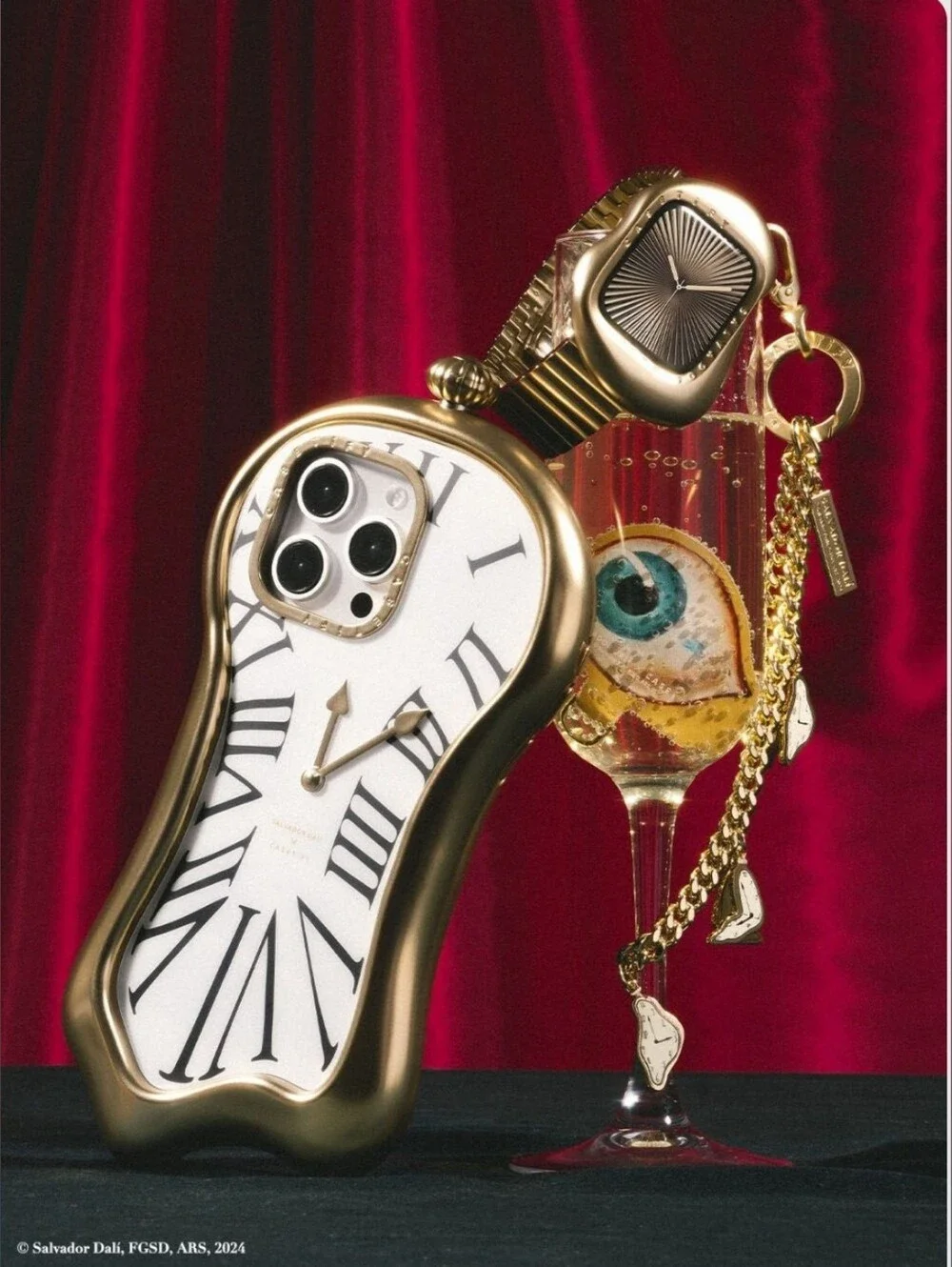 Casetify Salvador Dalí Melting Clock iPhone Case Gold & White